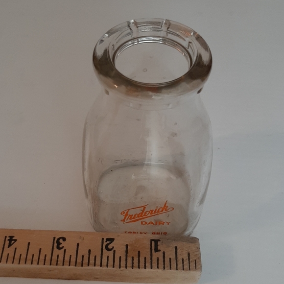 Vintage Frederick Dairy Copley Ohio Half Pint Empty Jar Duraglass - Picture 11 of 11